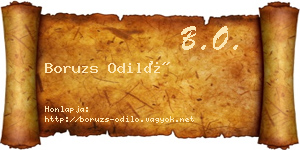 Boruzs Odiló névjegykártya